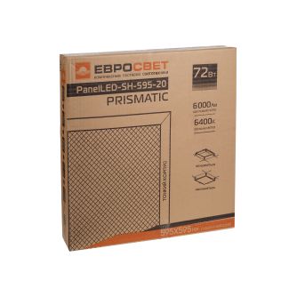 Світильник світлодіодна панель ЕВРОСВЕТ 72Вт PRISMATIC LED-SH-595-20 6400K 6000Лм, фото 4