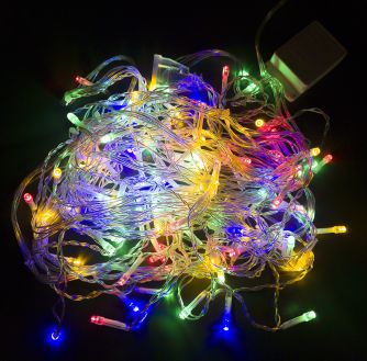 Гирлянда STARLIGHT бахрома мульти 100LED IP20 прозрачный 3.2x0.7м, фото 2