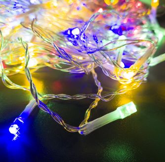 Гирлянда STARLIGHT бахрома мульти 100LED IP20 прозрачный 3.2x0.7м, фото 3