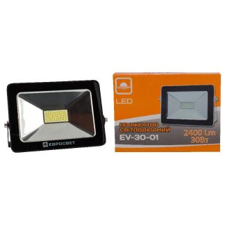 Подробнее о Прожектор светодиодный EVRO LIGHT 30Вт 6400K EV-30-01 2400Лм SMD НМ Прожектор светодиодный EVRO LIGHT 30Вт 6400K EV-30-01 2400Лм SMD НМ