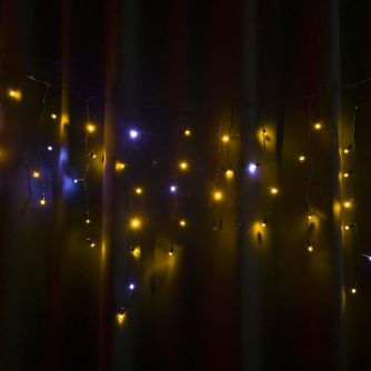 Детальніше про Гірлянда вулична STARLIGHT бахрома жовтий/білий Flash 75LED IP44 чорний 2x0,7м Гірлянда вулична STARLIGHT бахрома жовтий/білий Flash 75LED IP44 чорний 2x0,7м