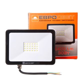 Прожектор светодиодный ЕВРОСВЕТ 30Вт 6400К EV-30-504 STAND-XL 2400Лм, фото 3