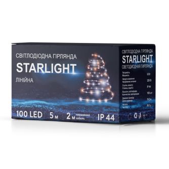 Детальніше про Гірлянда вулична STARLIGHT лінійна теплий-білий Flash 100LED IP44 чорний 5м, фото 3 Гірлянда вулична STARLIGHT лінійна теплий-білий Flash 100LED IP44 чорний 5м, фото 3