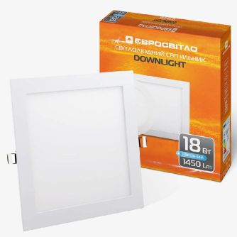 Светильник точечный врезной Євросвітло 18Вт квадрат LED-S-225-18 6400К