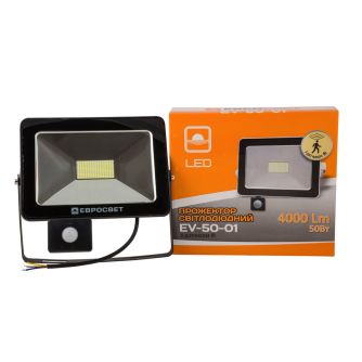 Подробнее о Прожектор с датчиком движения EVRO LIGHT EV-50-01 6400K STAND 4000Лм c датчиком, фото 2 Прожектор с датчиком движения EVRO LIGHT EV-50-01 6400K STAND 4000Лм c датчиком, фото 2