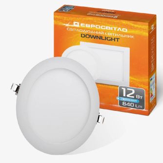 Светильник точечный врезной Євросвітло 12Вт круг LED-R-170-12 4200К