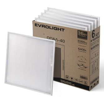 Набор светильник LED панель EVROLIGHT ОПАЛ-40 6400K 6шт