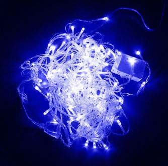 Гирлянда STARLIGHT бахрома синий 100LED IP20 прозрачный 3.2x0.7м, фото 2