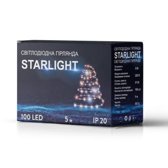 Подробнее о Гирлянда STARLIGHT линейная теплый-белый 100LED IP20 прозрачный 5м, фото 3 Гирлянда STARLIGHT линейная теплый-белый 100LED IP20 прозрачный 5м, фото 3