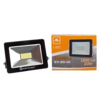 Подробнее о Прожектор светодиодный EVRO LIGHT 20Вт 6400K EV-20-01 1600Лм SMD НМ Прожектор светодиодный EVRO LIGHT 20Вт 6400K EV-20-01 1600Лм SMD НМ