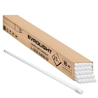 Детальніше про Набір лампа EVROLIGHT L-1200 6400K 18Вт G13 T8 трубчаста LED 25 шт Набір лампа EVROLIGHT L-1200 6400K 18Вт G13 T8 трубчаста LED 25 шт