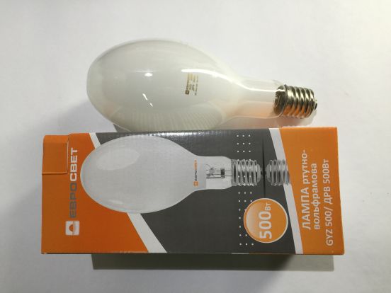 Детальніше про Лампа ртутно-вольфрамова GYZ 500W 220v E40 Лампа ртутно-вольфрамова GYZ 500W 220v E40