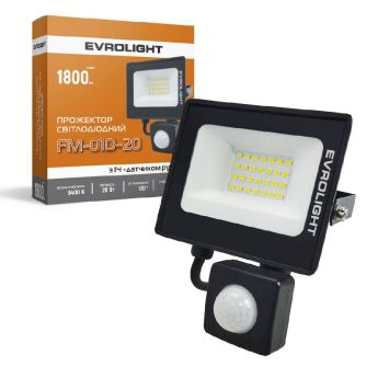 Подробнее о Прожектор светодиодный с датчиком движения EVROLIGHT FM-01D-20 20W 6400К Прожектор светодиодный с датчиком движения EVROLIGHT FM-01D-20 20W 6400К