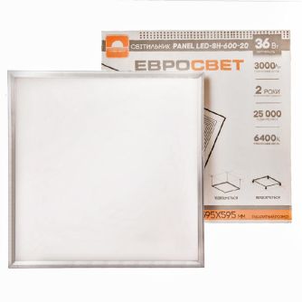 Подробнее о Светильник светодиодная панель ЕВРОСВЕТ 36Вт PANEL LED-SH-600-20 6400K 3000Лм Светильник светодиодная панель ЕВРОСВЕТ 36Вт PANEL LED-SH-600-20 6400K 3000Лм