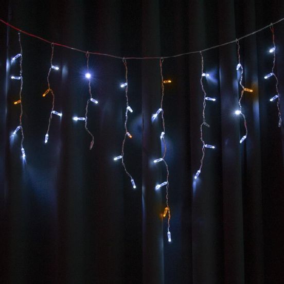 Подробнее о Гирлянда уличная STARLIGHT бахрома белый/желтый Flash 75LED IP44 прозрачный 2x0.7м, фото 2 Гирлянда уличная STARLIGHT бахрома белый/желтый Flash 75LED IP44 прозрачный 2x0.7м, фото 2