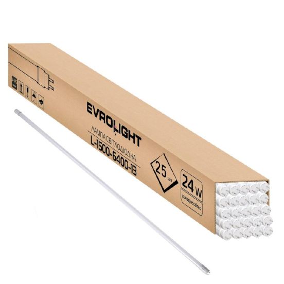 Подробнее о Набор лампа EVROLIGHT L-1500 6400K 24Вт G13 T8 трубчатая LED 25 шт Набор лампа EVROLIGHT L-1500 6400K 24Вт G13 T8 трубчатая LED 25 шт