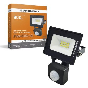 Подробнее о Прожектор светодиодный с датчиком движения EVROLIGHT FM-01D-10 10W 6400К Прожектор светодиодный с датчиком движения EVROLIGHT FM-01D-10 10W 6400К