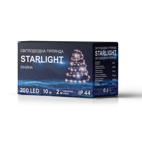 Детальніше про Гірлянда вулична STARLIGHT лінійна білий Flash 200LED IP44 чорний 10м, фото 6 Гірлянда вулична STARLIGHT лінійна білий Flash 200LED IP44 чорний 10м, фото 6
