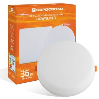 Світильник точковий врізний Євросвітло 36Вт коло LED-R-220-36 6400К без рамки