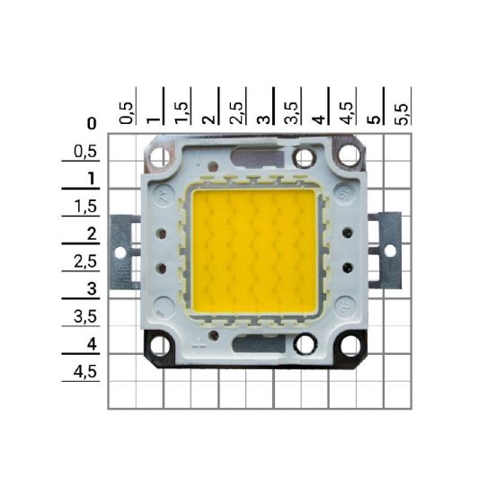Подробнее о Чип 50w COB DC 1500mA 31v 6400К Чип 50w COB DC 1500mA 31v 6400К