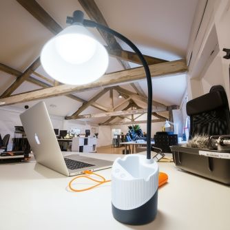 Настільна LED лампа акумуляторна Ridy-С4-PWR 4Вт біло-чорна, фото 5