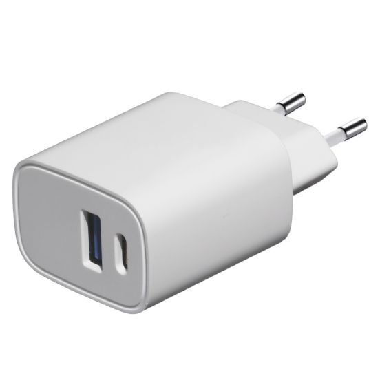 Зарядний пристрій USB-A/USB-C 20W White