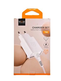 Зарядний пристрій USB 5V/2.1А White (microUSB в подарунок), фото 2