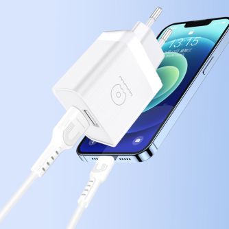 Сетевое зарядное устройство 2USB 5V/2.4А White (Lightning в подарок), фото 2