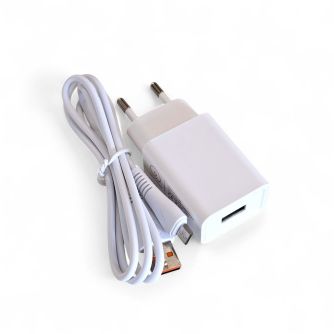 Зарядний пристрій USB 5V/2.1А White (microUSB в подарунок), фото 3
