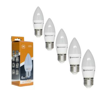 Набор из 5шт Лампа светодиодная ЕВРОСВЕТ 6Вт 4200К С-6-4200-27 E27