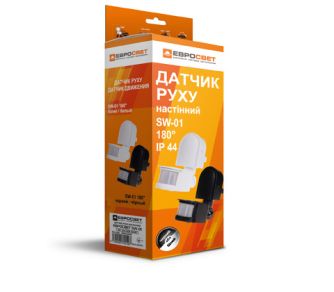 Датчик руху настінний Євросвітло SW-01 180° Білий, фото 6