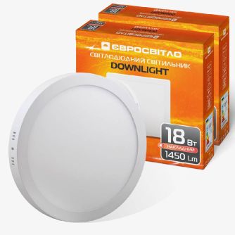 Набор светильник точечный накладной Євросвітло 18Вт круг LED-SR-225-18 4200К 2шт
