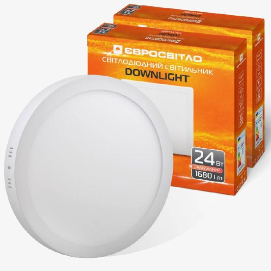 Набор светильник точечный накладной Євросвітло 24Вт круг LED-SR-300-24 4200К 2шт