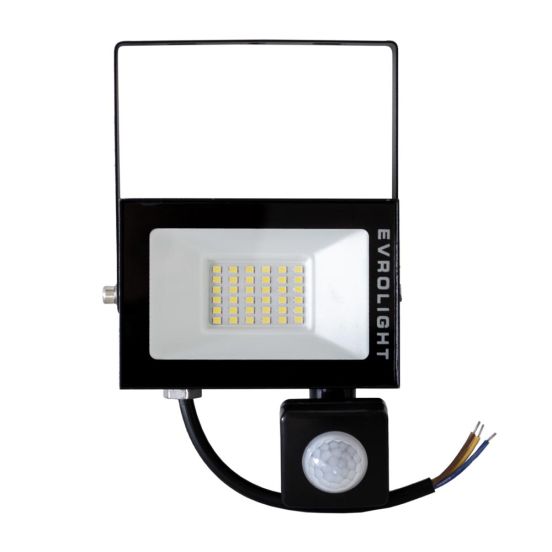 Прожектор светодиодный EVROLIGHT 30Вт с датчиком движения EV-30D 6400К, фото 2