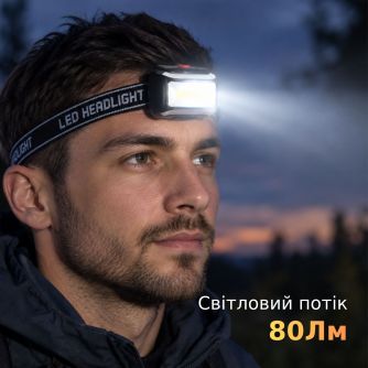 Фонарик Tiross TS1860 налобный LED на батарейках, фото 4