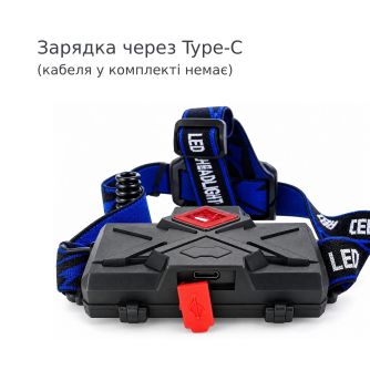 Ліхтарик налобний акумуляторний CATA LED CT-9123, фото 5