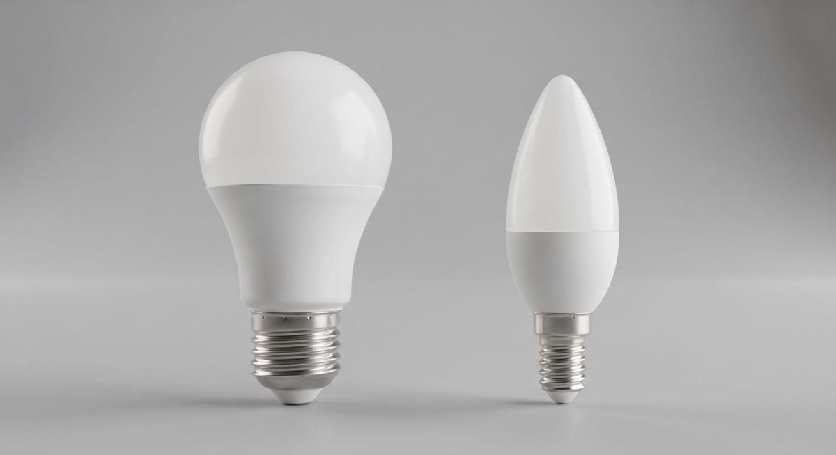 Дві LED-лампи різного розміру поруч: з цоколем Е27 та Е14